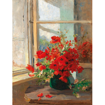 РЕПРОДУКЦИИ НА КАРТИНИ Букет от макове до прозореца (1918)